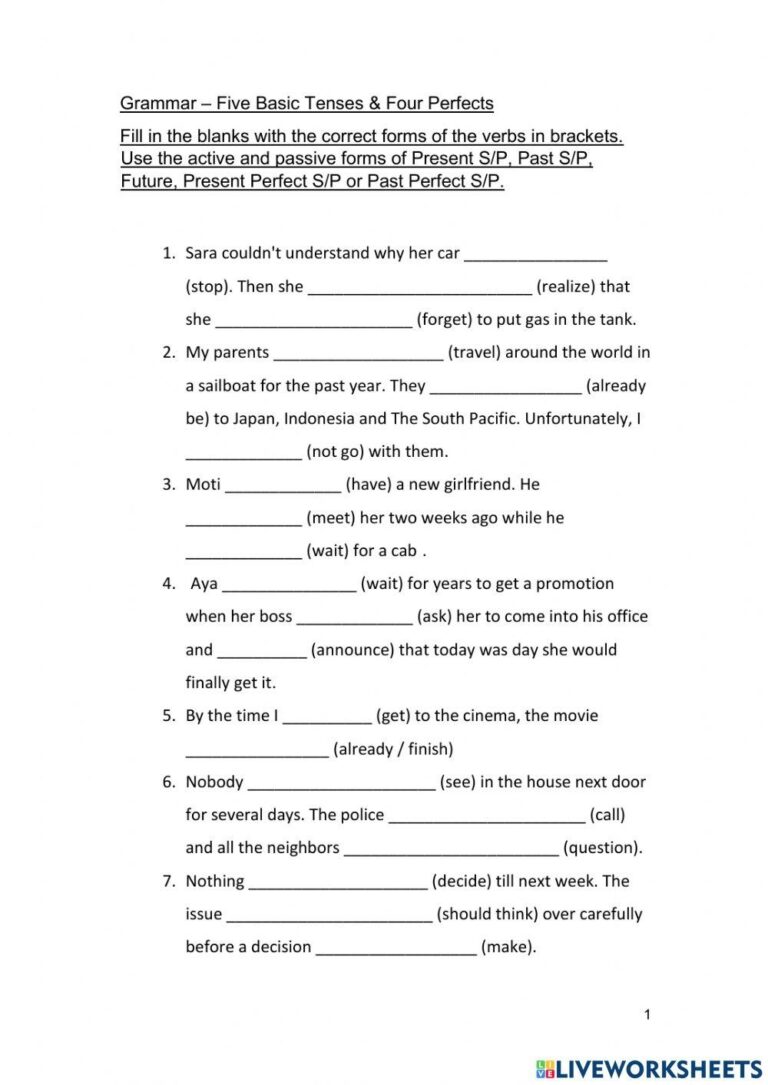 Advanced Grammar Free Interactive Worksheets 1522366