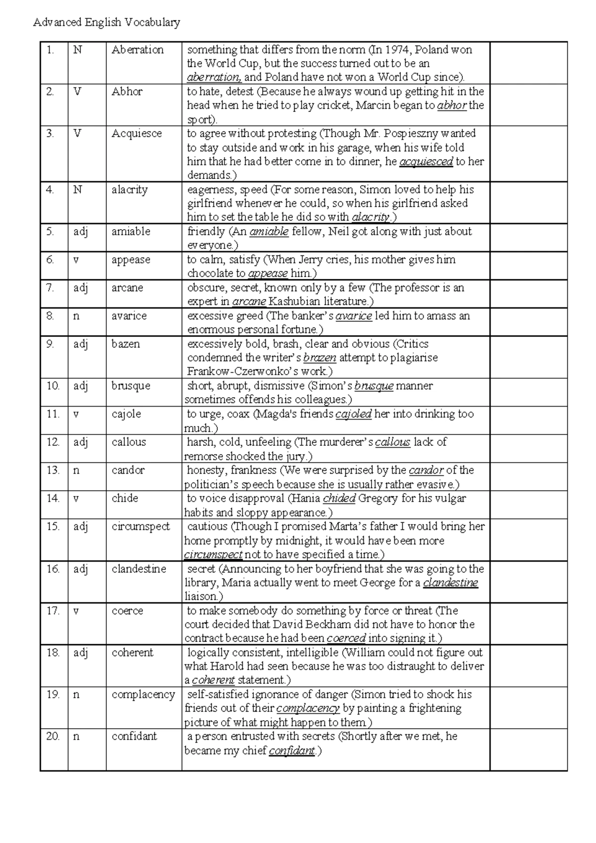 Actores Grammar Indentification Worksheet Answers
