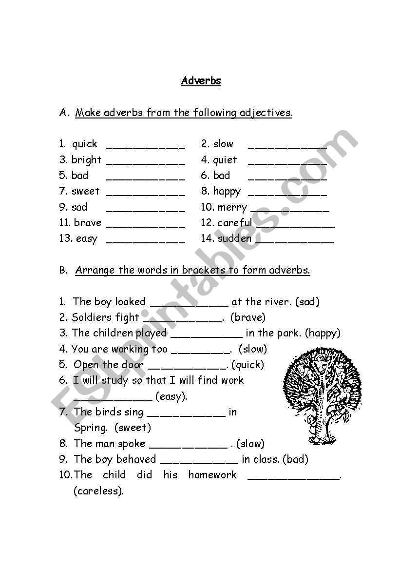 Adverbs ESL Worksheet By Elaineabela1