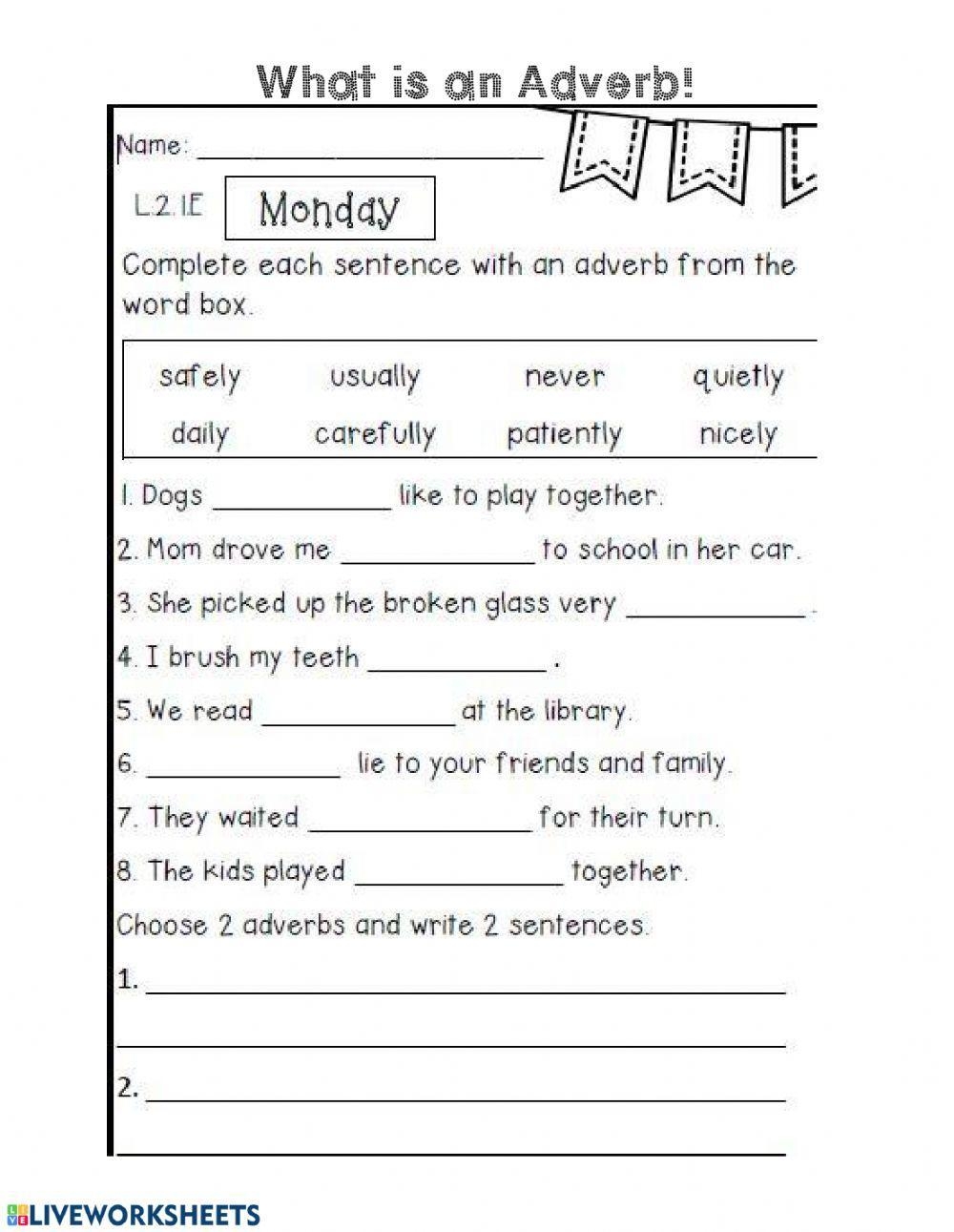 Adverbs Free Interactive Worksheets 133792