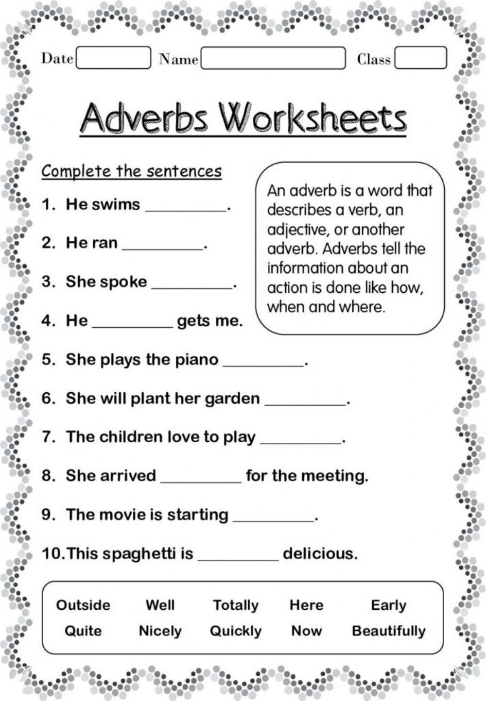 Adverbs Free Interactive Worksheets 545094