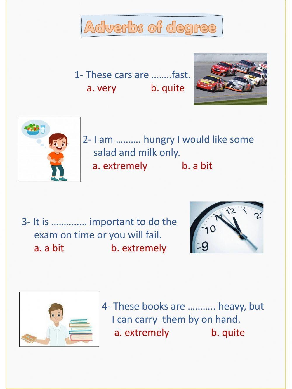 Adverbs Of Degr Free Interactive Worksheets 176282