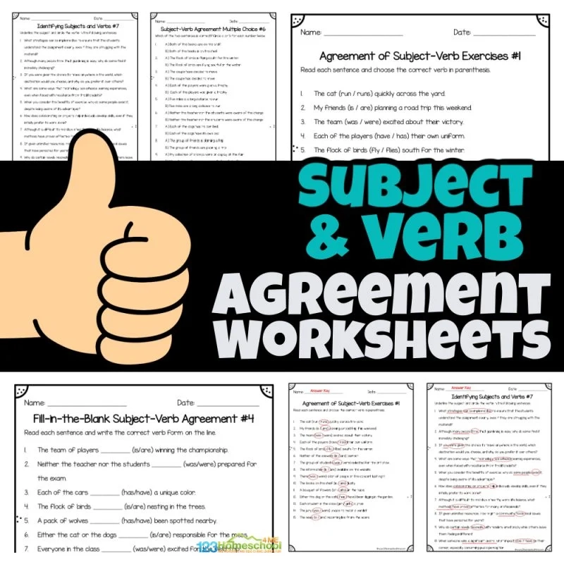 Agreement Of Verb With Subject Exercises With Answers