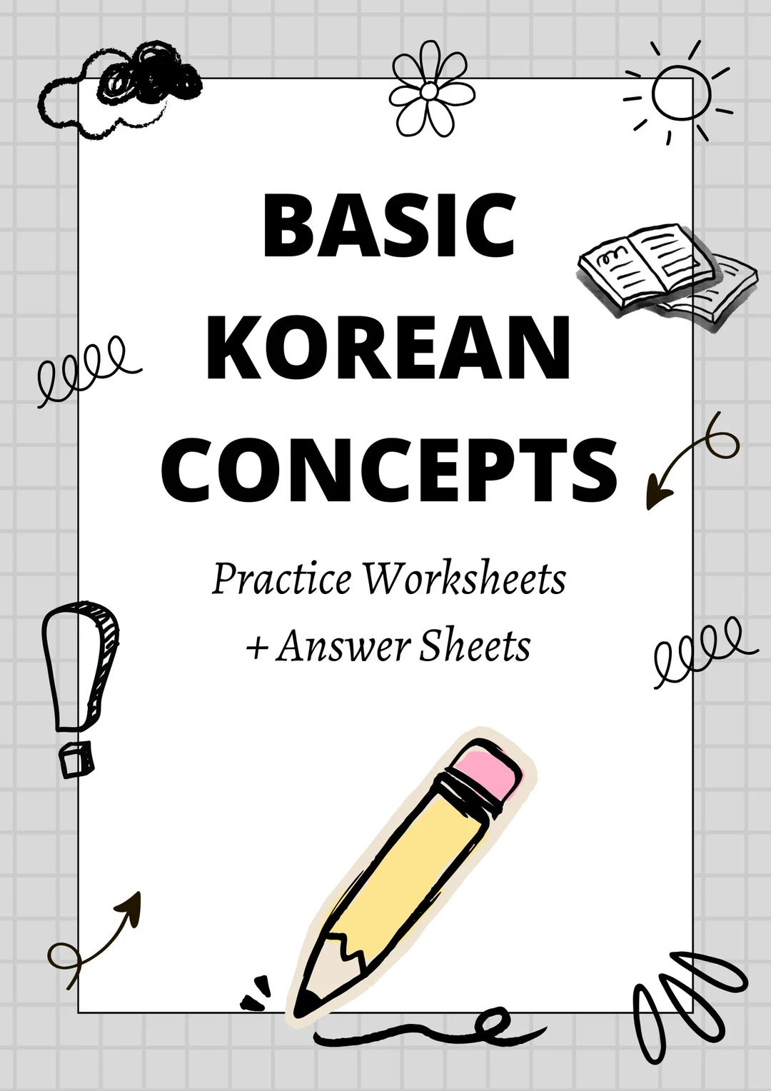 All Korean Basics Worksheets Basic Korean Grammar Korean Particles Korean Numbers Etsy