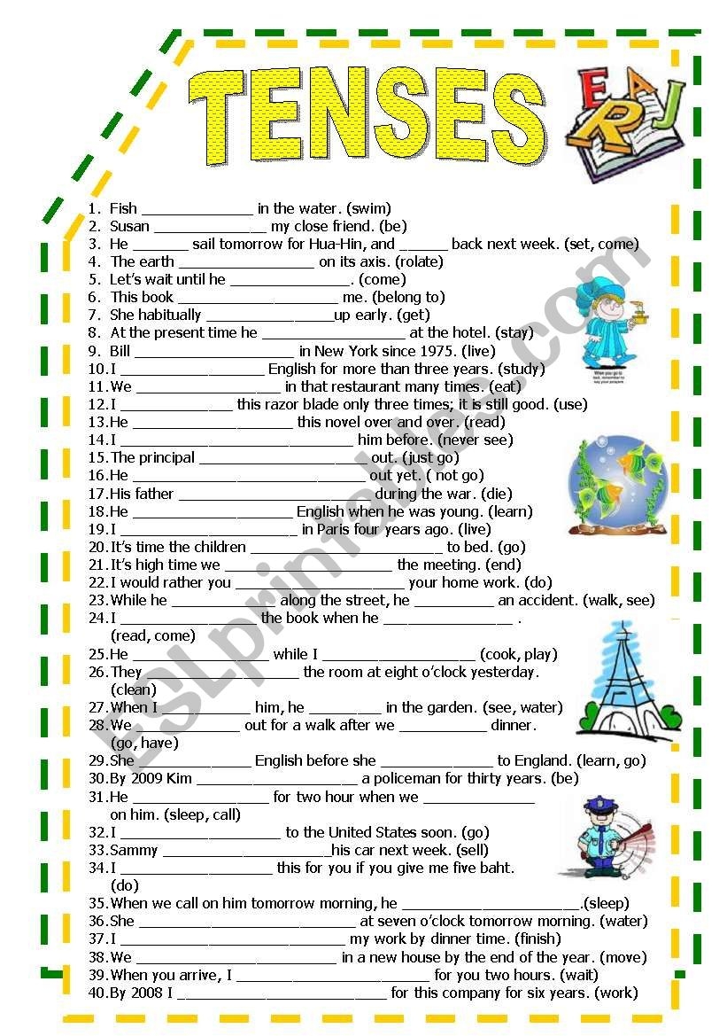 All TENSES Worksheet 12 Tenses For Your Students ESL Worksheet By Aploy All TENSES Worksheet 12 Tenses For Your Students ESL Worksheet By Aploy