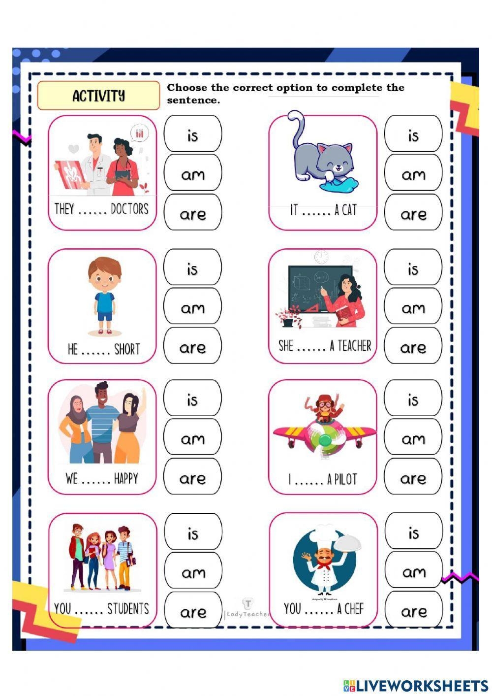 Am Is Are Grammar Worksheets