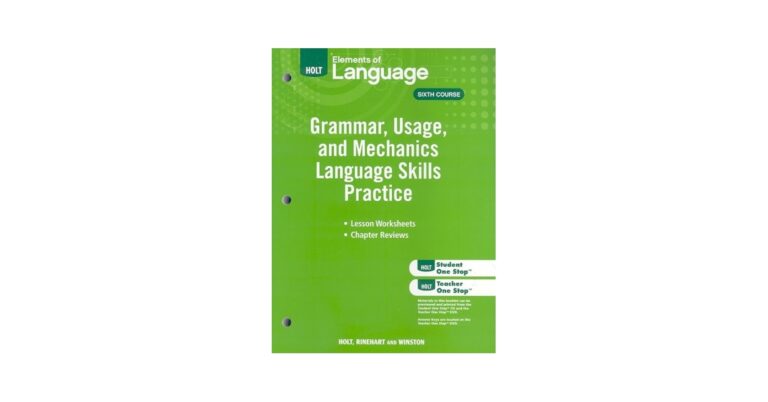 Amazon Elements Of Language Grammar Usage And Mechanics Language Skills Practice For Chapters 1 16 Sixth Course Lesson Worksheets Chapter Reviews 9780030994197 Holt Rinehart And Winston Books