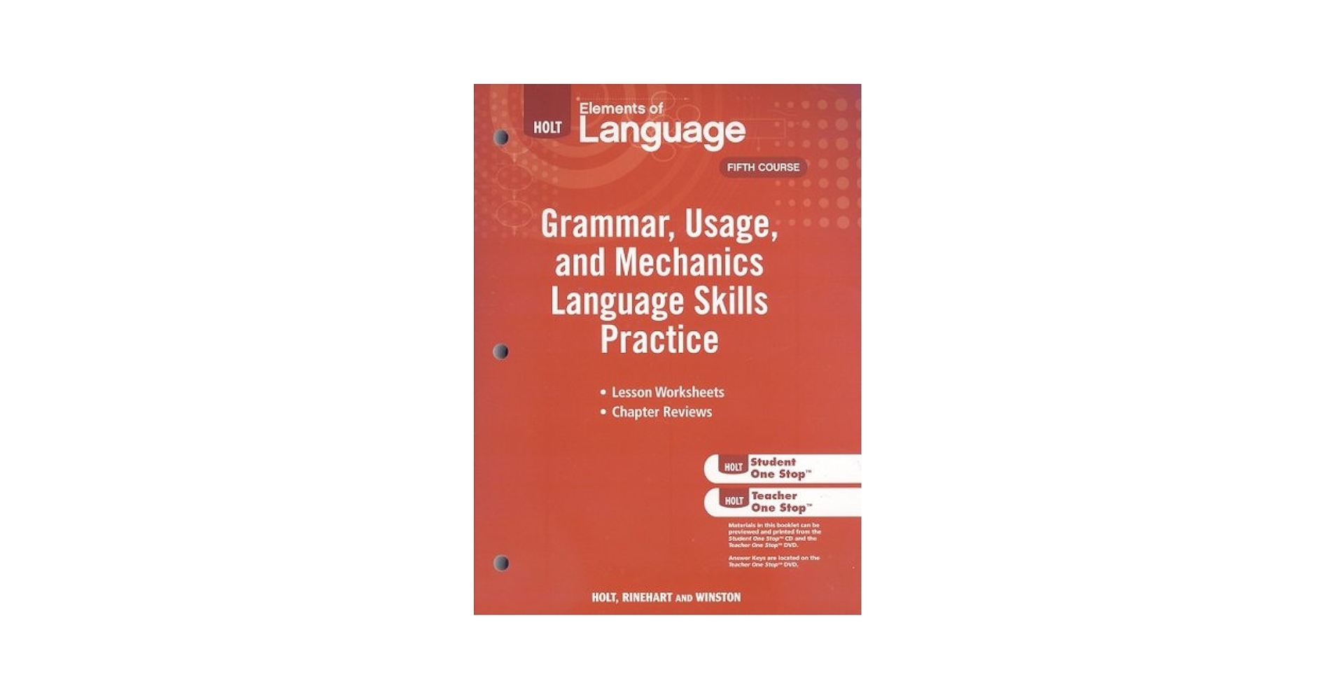 Amazon Elements Of Language Grammar Usage And Mechanics Language Skills Practice Grade 11 9780030994180 HOLT RINEHART AND WINSTON Books