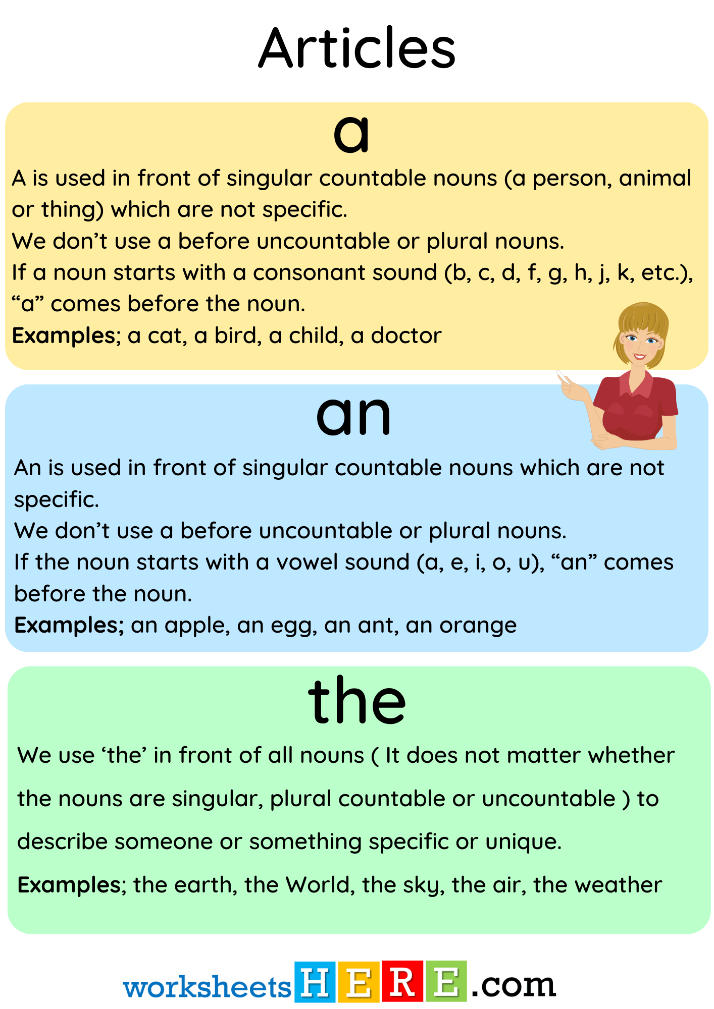 Articles A An The Definition Example Sentences Exercises PDF Worksheet For Student WorksheetsHere