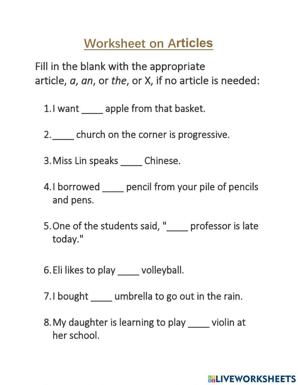 Articles Free Interactive Worksheets 1212363 Articles Free Interactive Worksheets 1212363