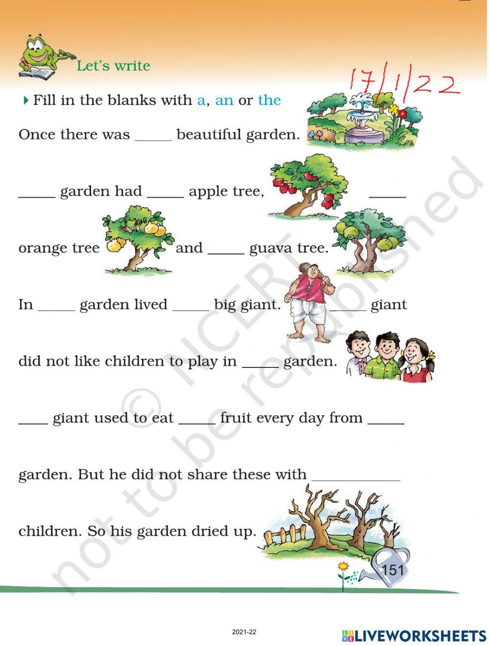 Articles Free Interactive Worksheets 1801316