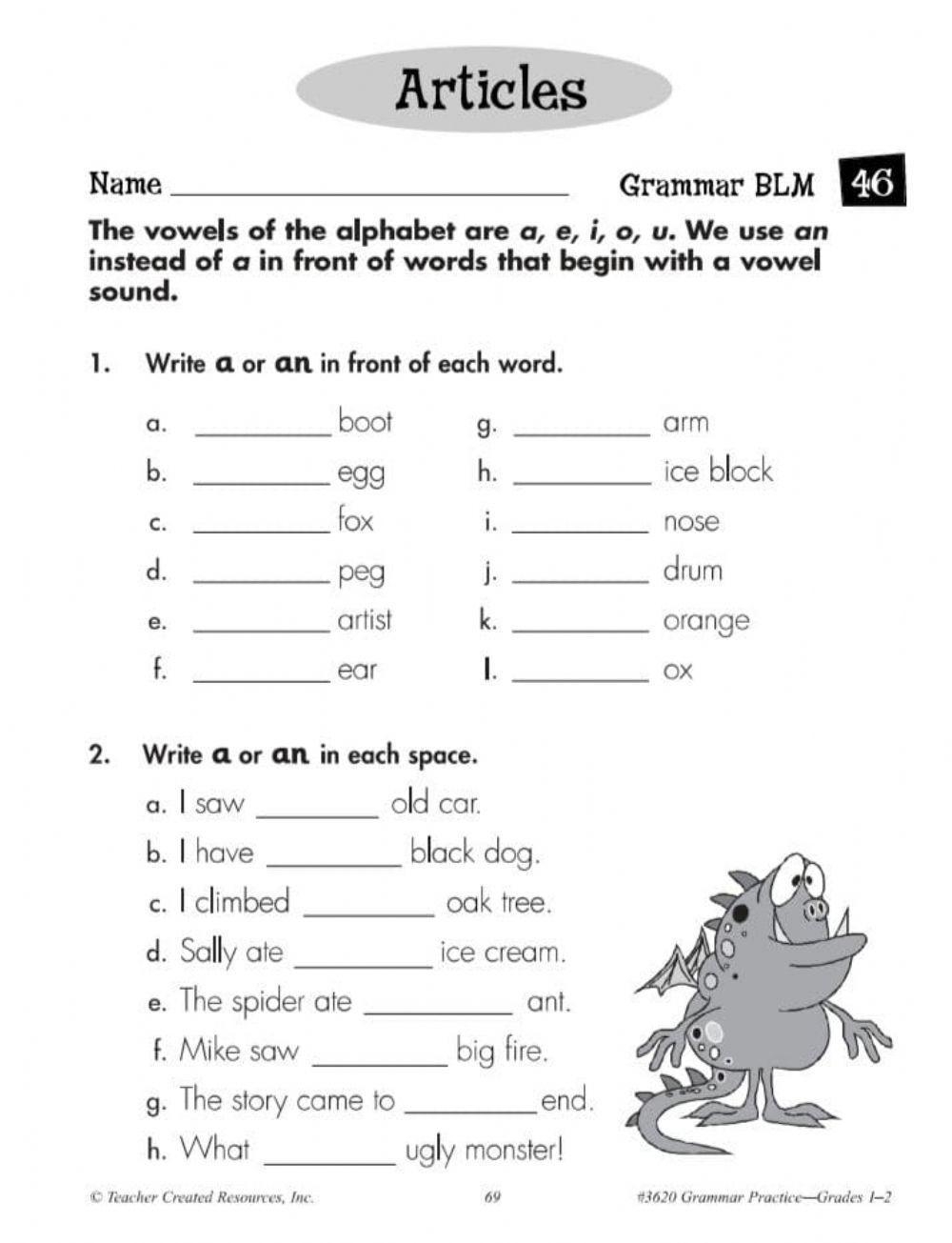 Articles Free Interactive Worksheets 537410 Articles Free Interactive Worksheets 537410
