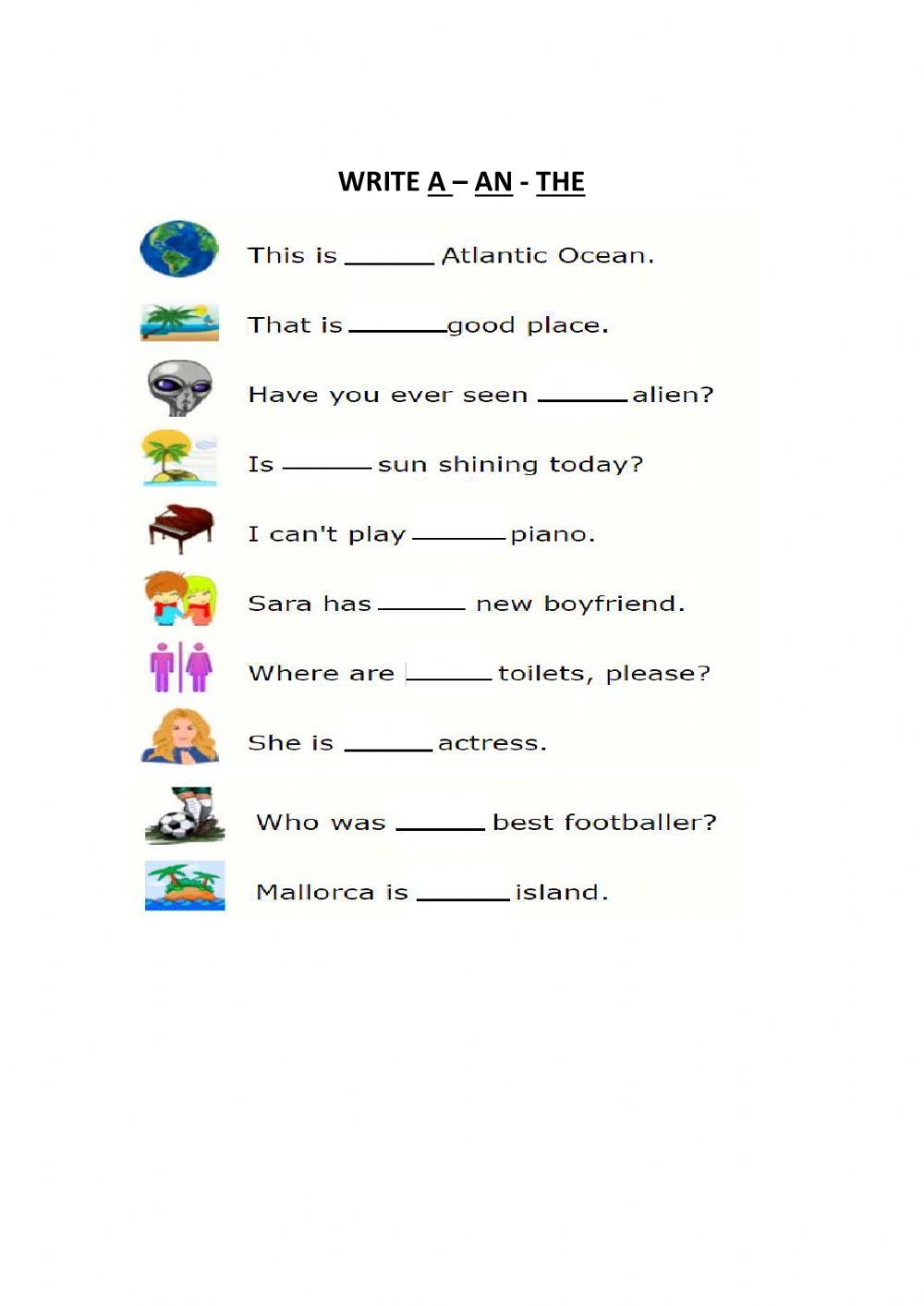 Articles Grammar Worksheet For Grade 2