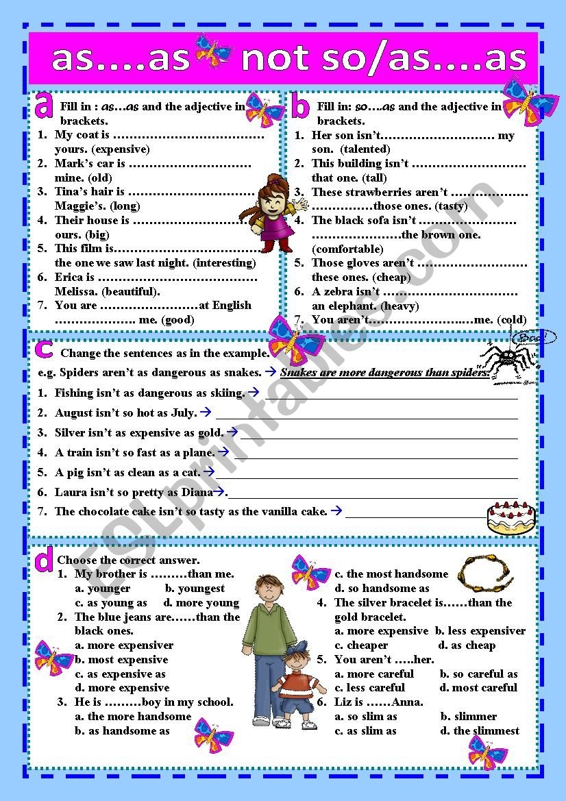 As As Grammar Worksheet As As Grammar Worksheet