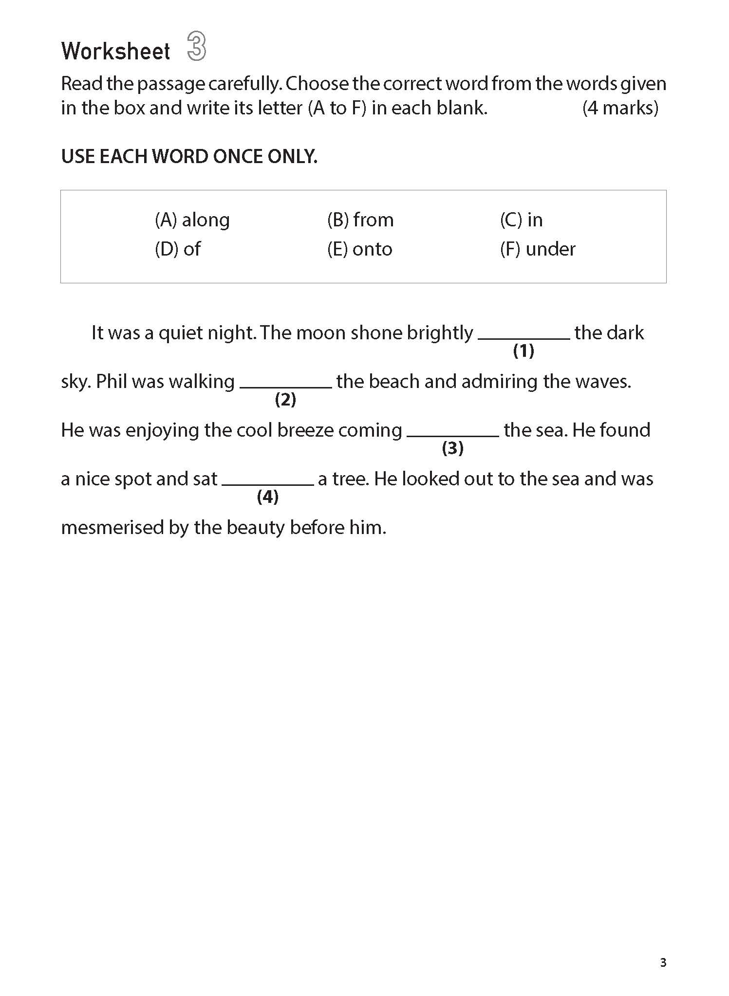 AS IS Condition 100 English Worksheets Primary 3 Grammar Cloze CPD Singapore Education Services Pte Ltd