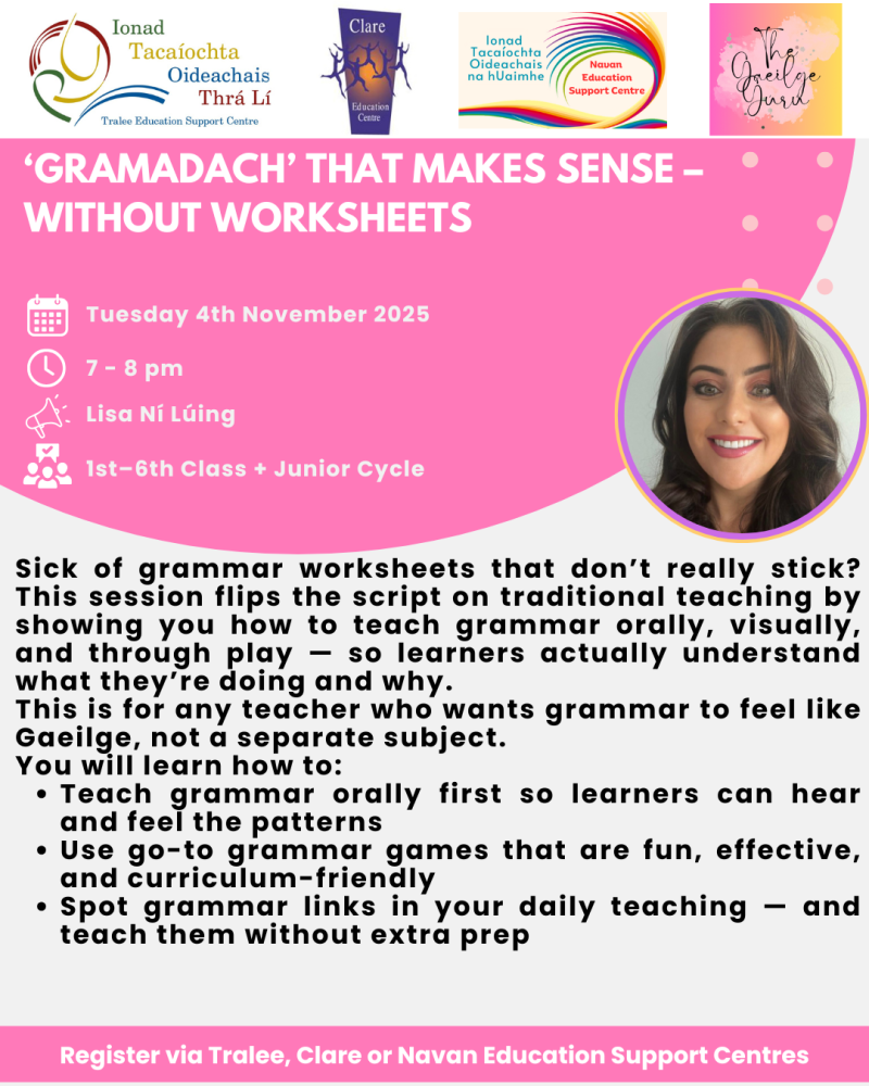 AUT25 87 Gramadach That Makes Sense Without Worksheets Primary Navan Education Centre Teacher CPD Courses AUT25 87 Gramadach That Makes Sense Without Worksheets Primary Navan Education Centre Teacher CPD Courses