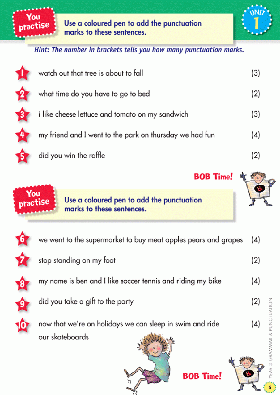 Grammar And Punctuation Year 3 Worksheets