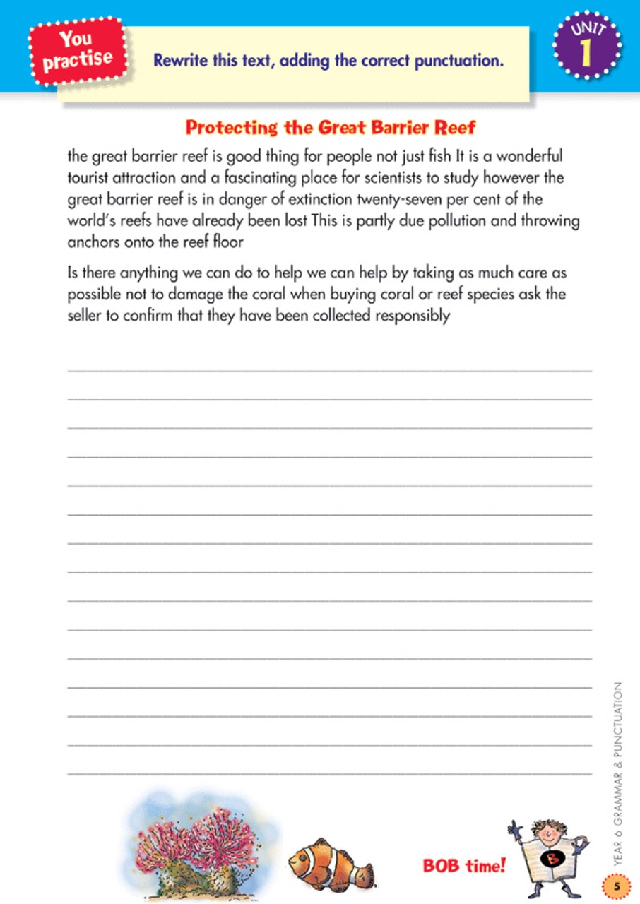 Grammar And Punctuation Worksheets Year 6