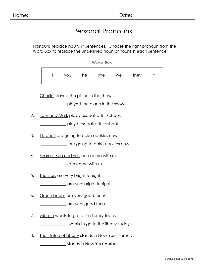 Back to School Grammar Review Grade 1 2 24 Worksheets Made 