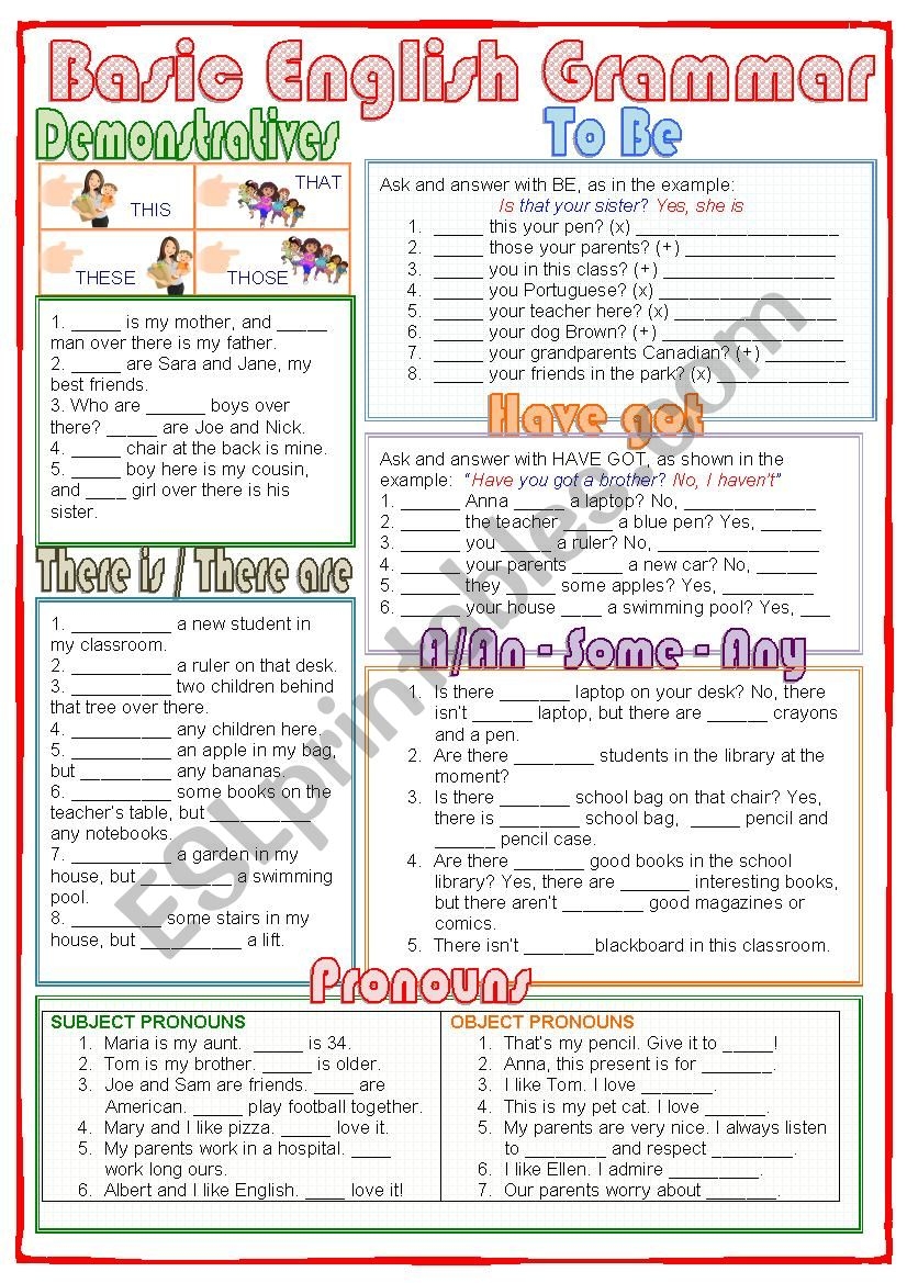 Ela Grammar Worksheets