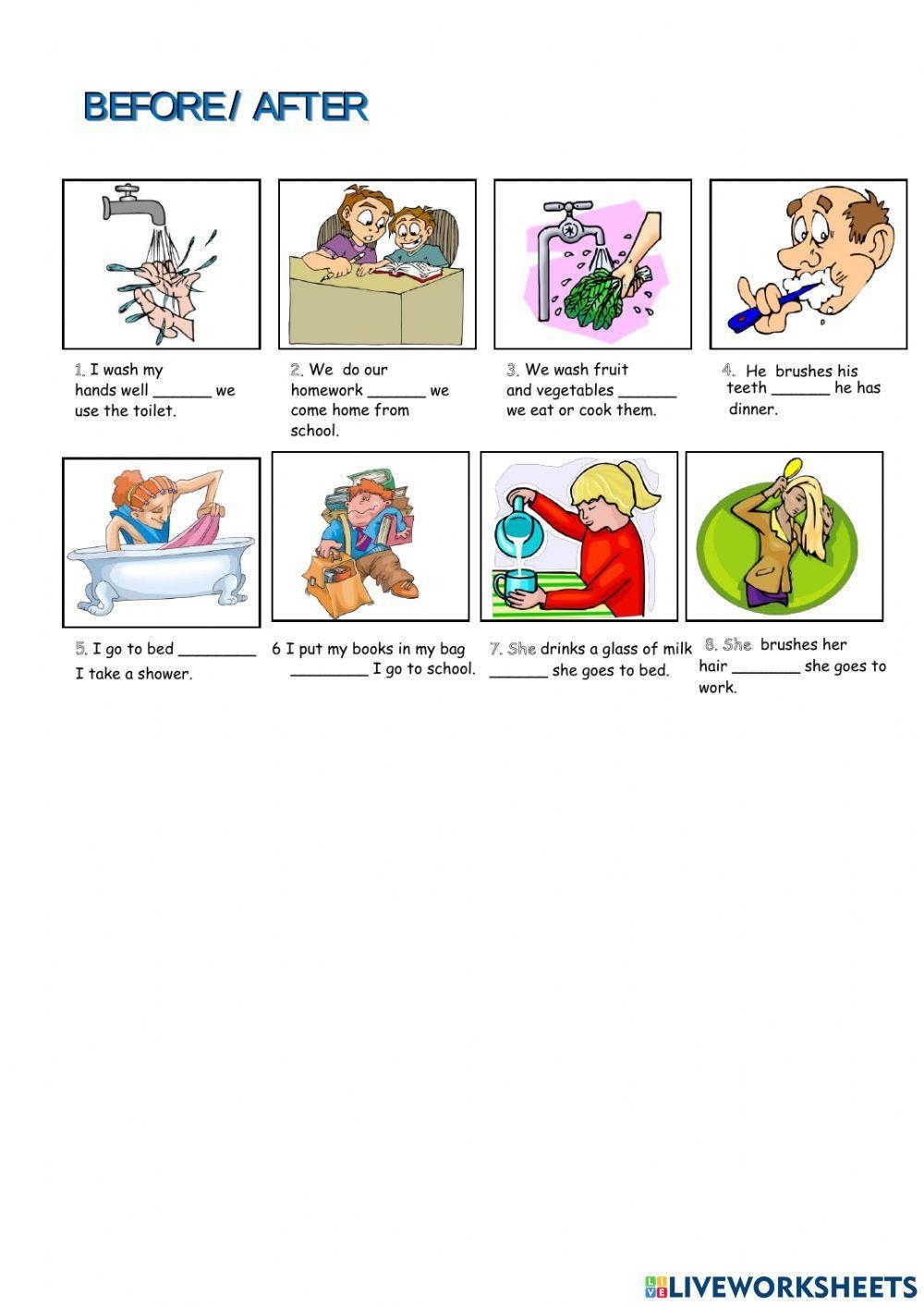 Before Or After Free Interactive Worksheets 921162