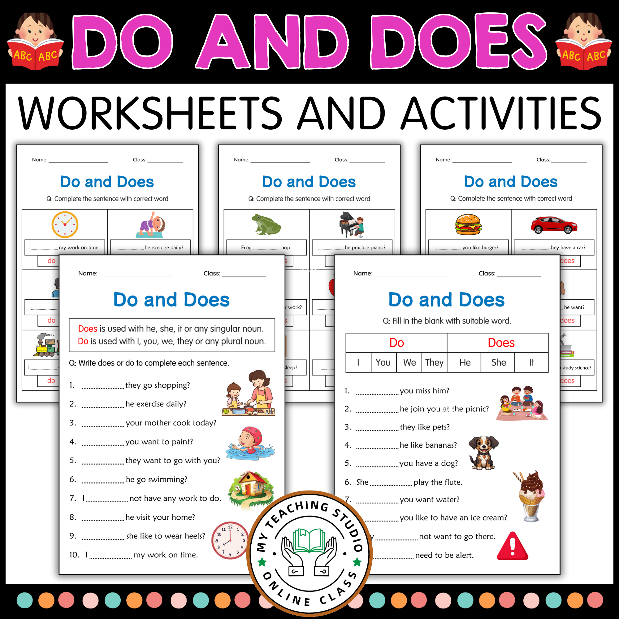 Beginner Do And Does Grammar Activity Worksheets For Grade 2 Made By Teachers