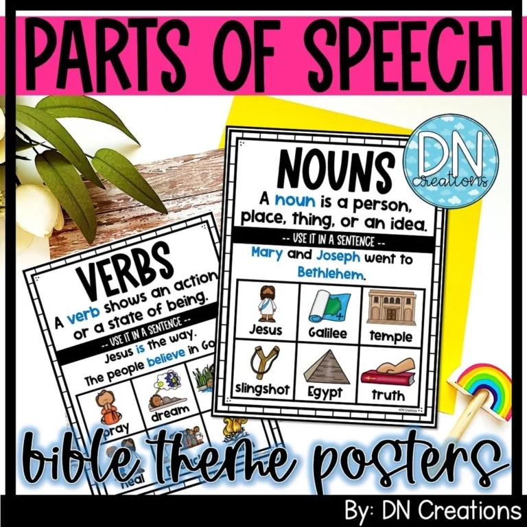 Bible Grammar Worksheets Parts Of Speech Homeschool PDF Etsy