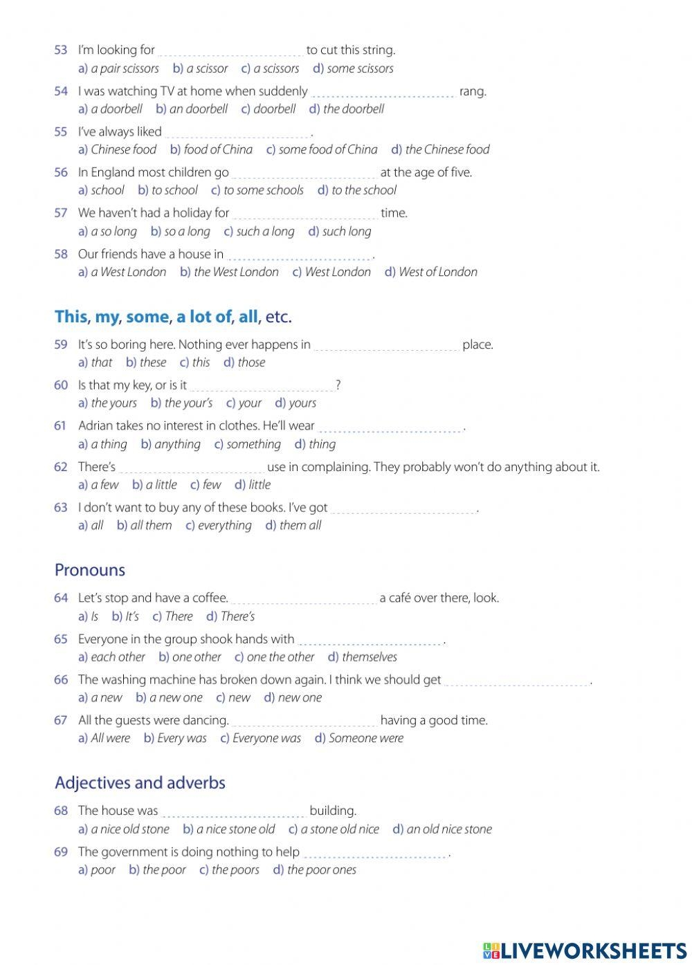 Big Grammar Book Printable Worksheets