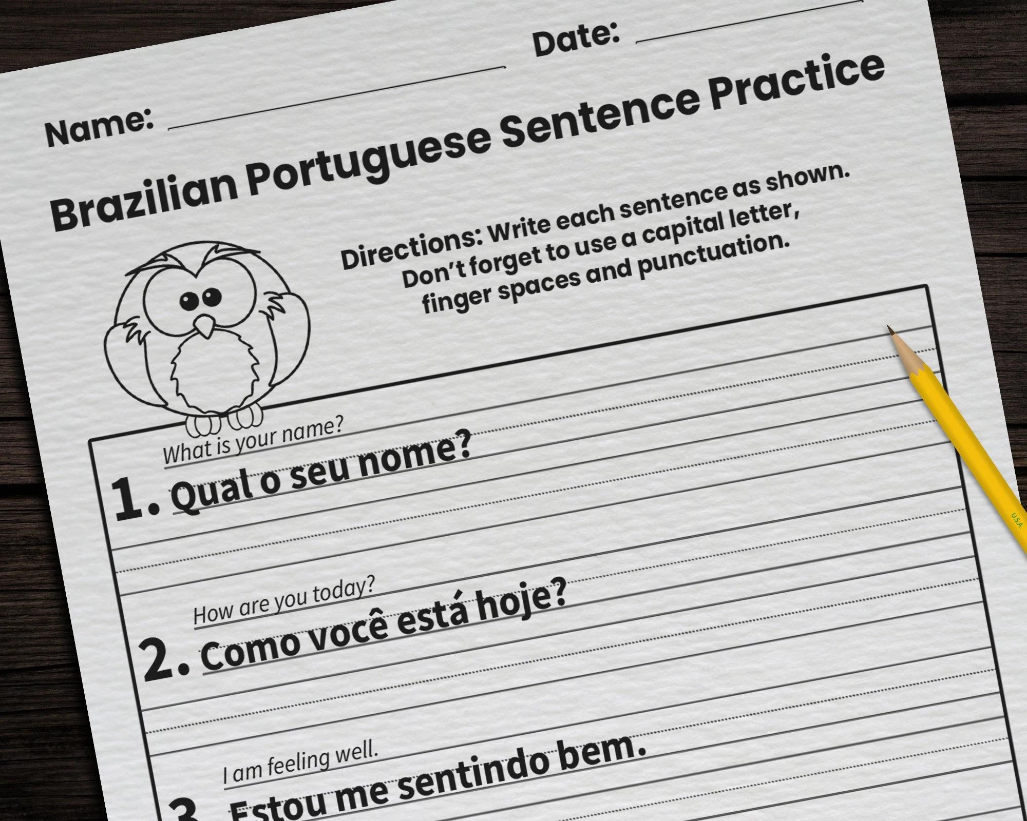 Brazilian Portuguese Worksheets Etsy Brazilian Portuguese Worksheets Etsy