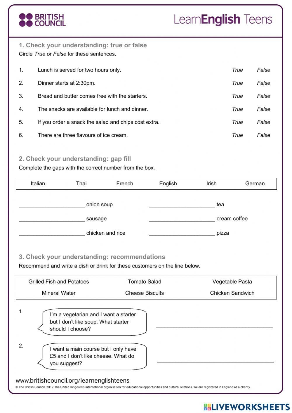 British Council Free Interactive Worksheets 2691046