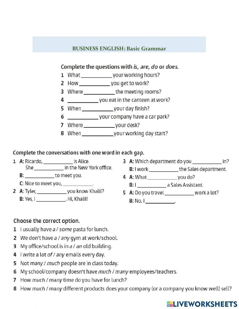 Business Englis Free Interactive Worksheets 1556946 Business Englis Free Interactive Worksheets 1556946