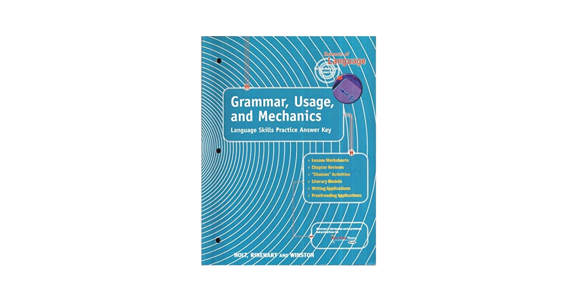 Buy Grammar Usage And Mechanics Language Skills Practice Answer Key Elements Of Language Book Online At Low Prices In India Grammar Usage And Mechanics Language Skills Practice Answer Key Elements Of