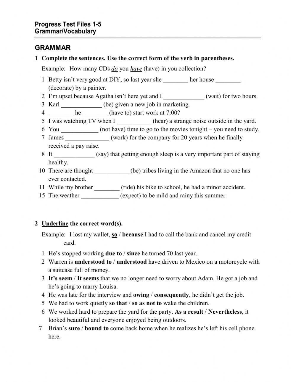C1 Grammar Revi Free Interactive Worksheets 381627
