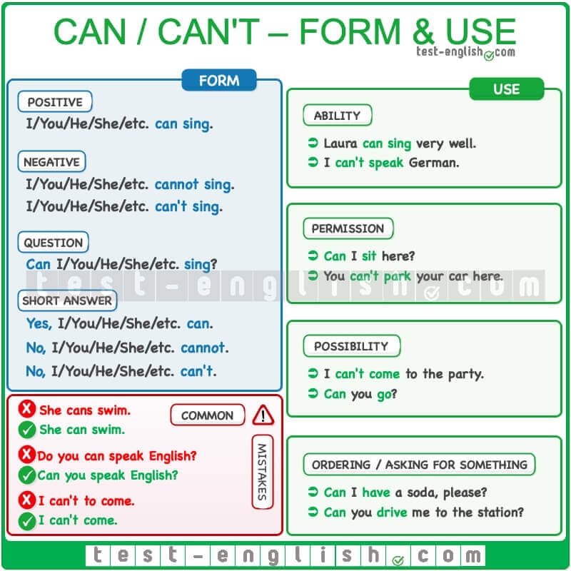 Can Cannot Grammar Worksheet