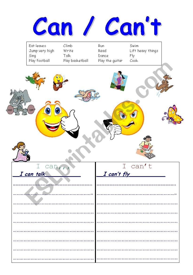 Can Can T Grammar Worksheet Can Can T Grammar Worksheet