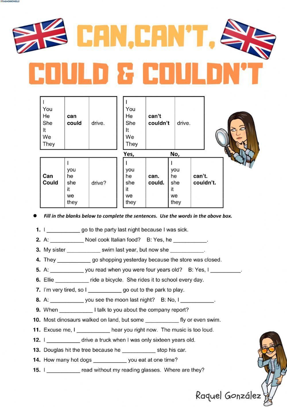 Can Could Moda Free Interactive Worksheets 91814