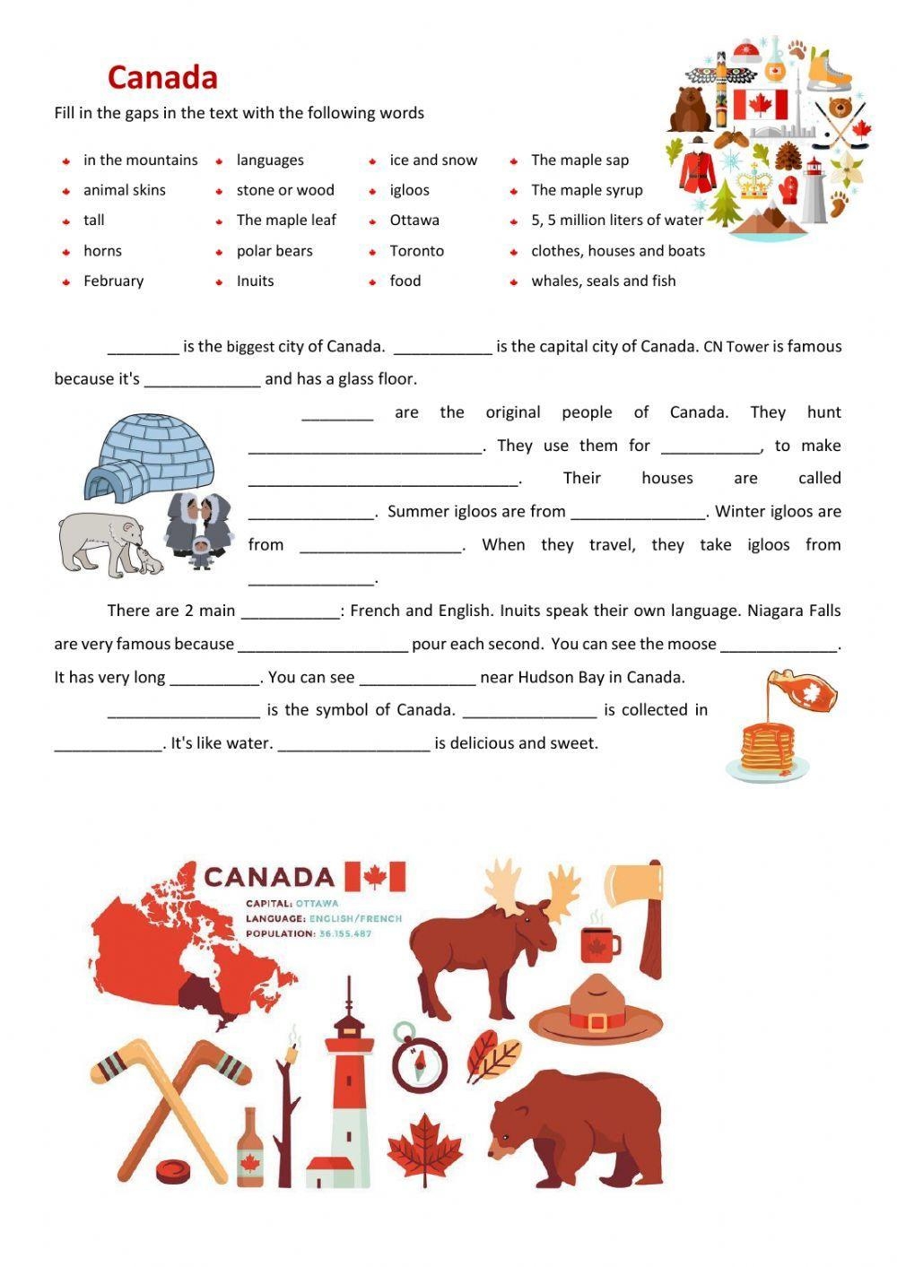Canada Free Interactive Worksheets 260070 Canada Free Interactive Worksheets 260070