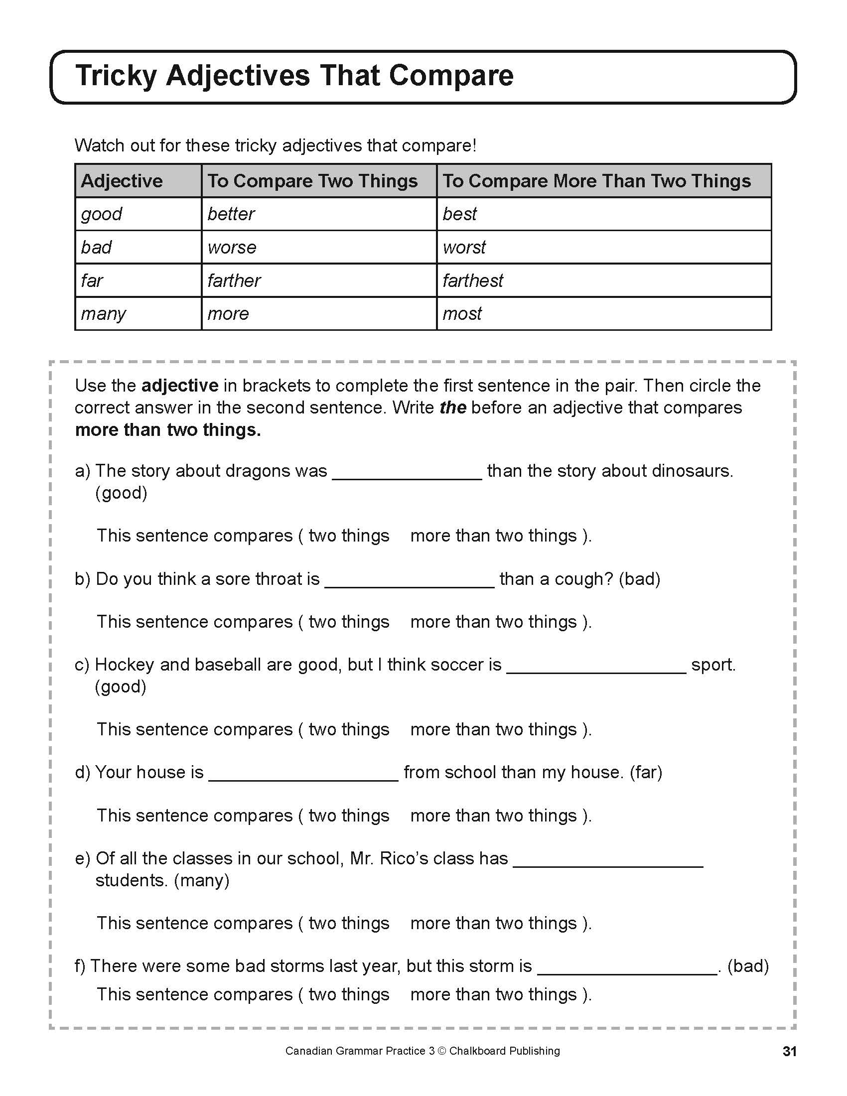 Canadian Grammar Practice Grade 3 Workbook Canadian Grammar Practice Grade 3 Workbook