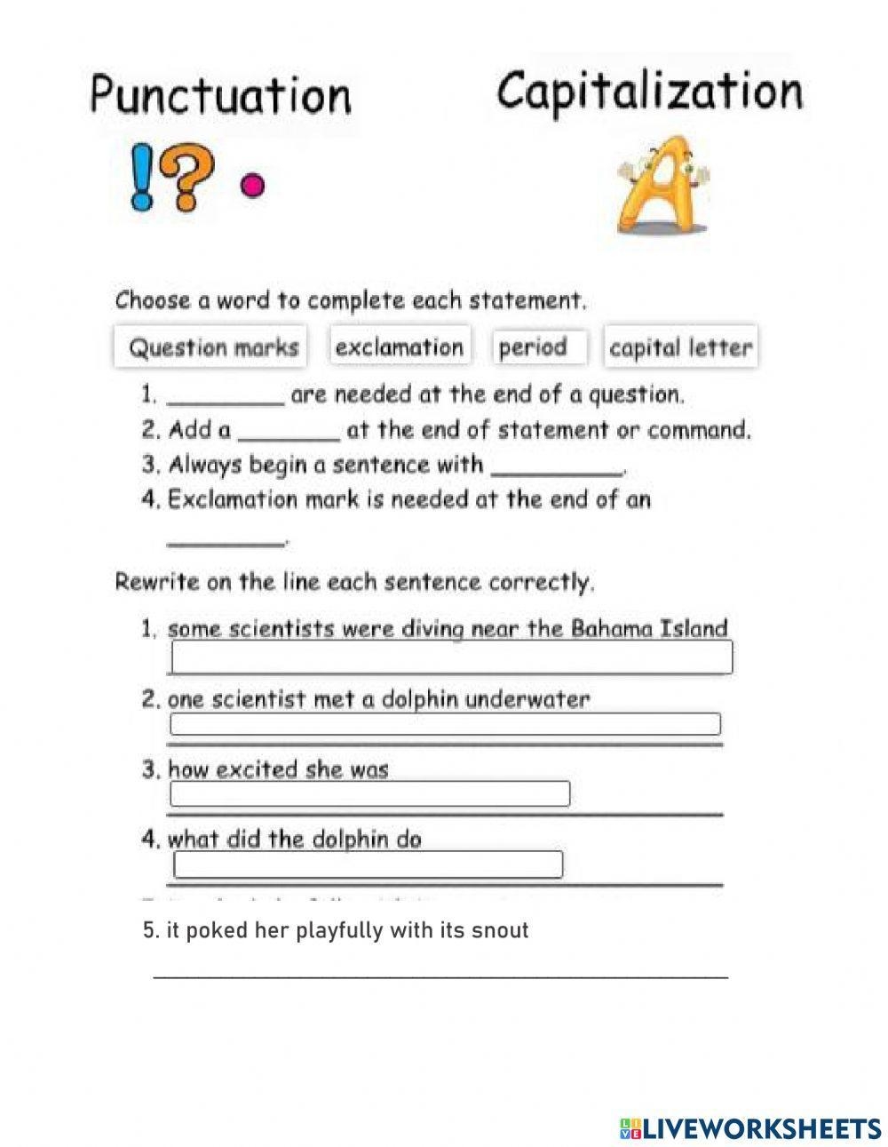 Capitalization Free Interactive Worksheets 1007918