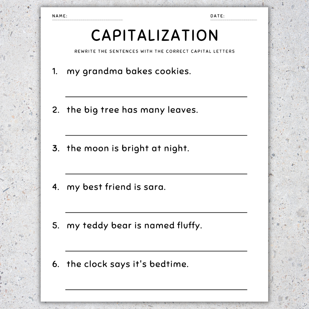 Grammar Sentences To Correct Worksheets