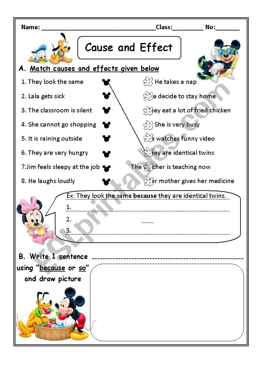 Cause And Effect Grammar Worksheets Cause And Effect Grammar Worksheets