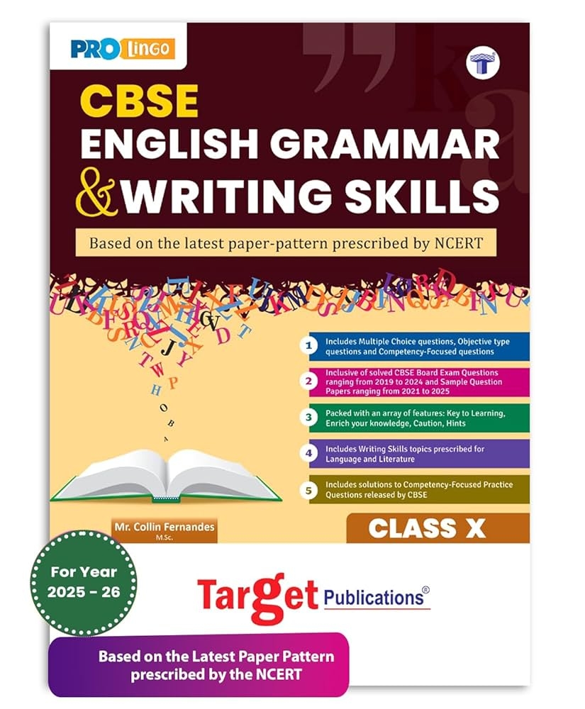 CBSE Class 10 English Grammar Notes Book Solved And Practice Exercises Based On NCERT Syllabus Topicwise X CBSE Board Exam Questions With Solution Content Team At Target Publications Amazon in Books