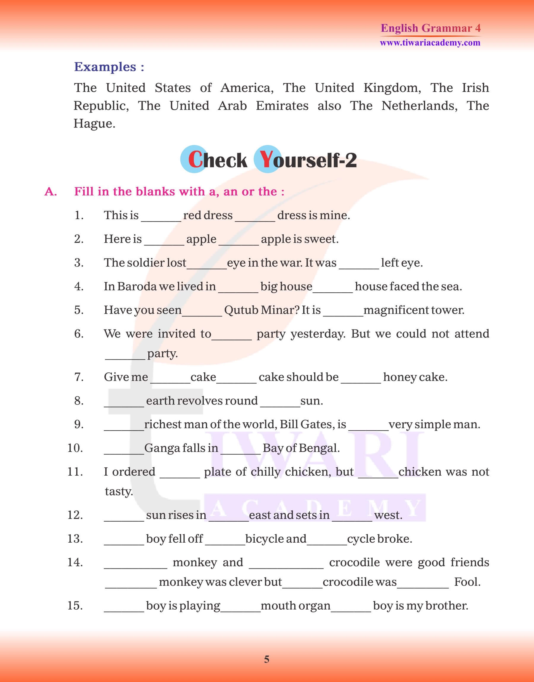 4th Grade English Grammar Worksheets Pdf