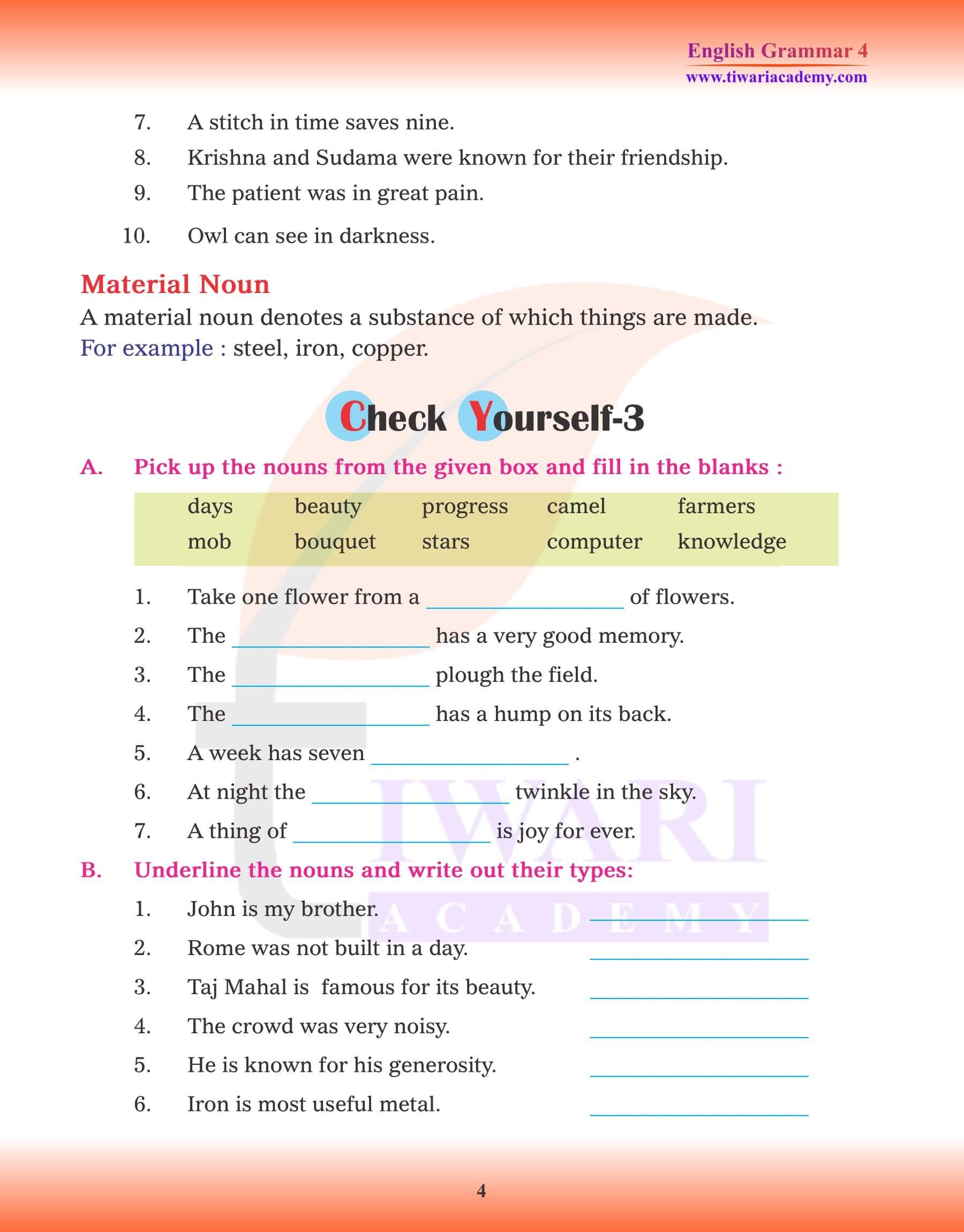 CBSE NCERT Class 4 English Grammar Chapter 5 The Noun And Its Kinds CBSE NCERT Class 4 English Grammar Chapter 5 The Noun And Its Kinds