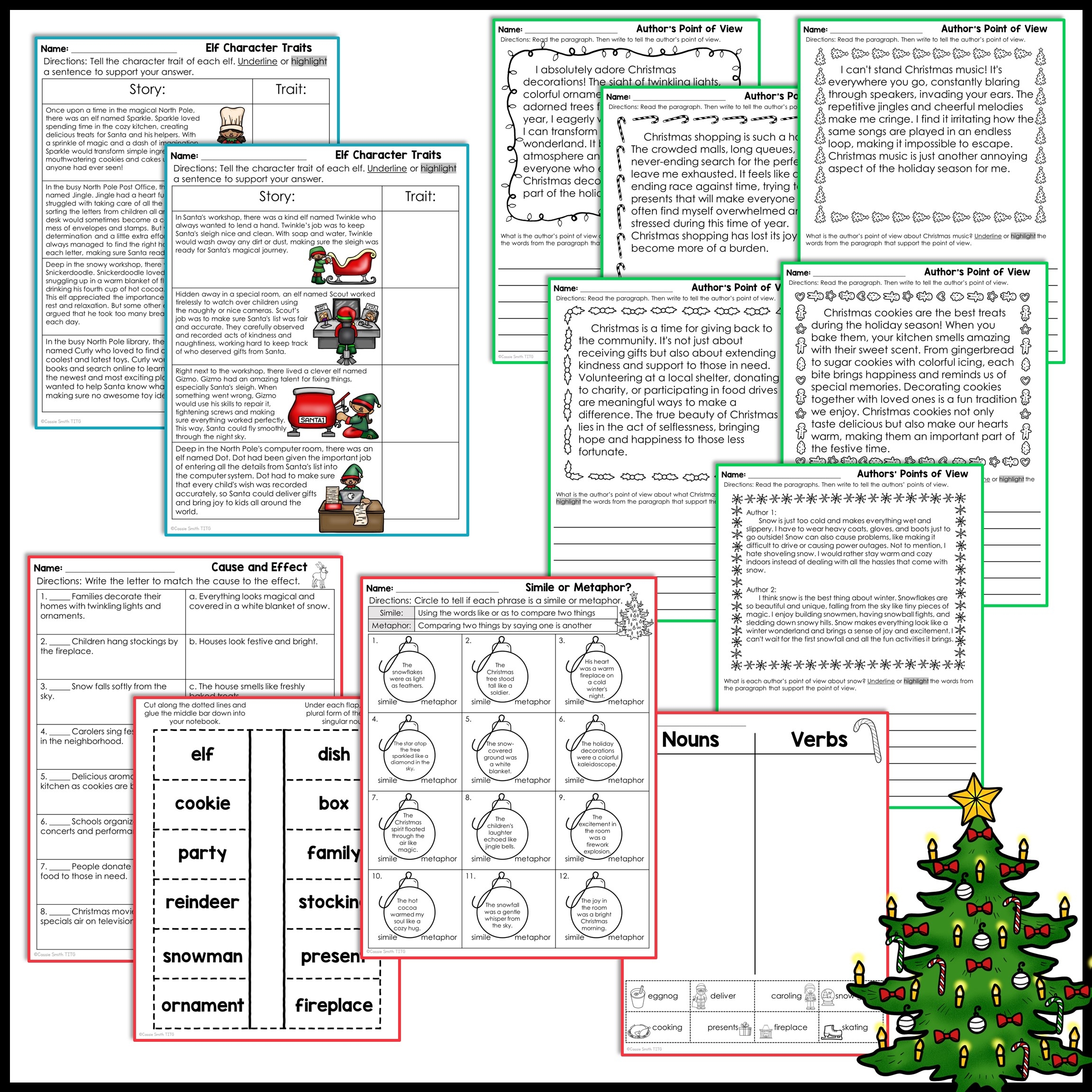 Christmas ELA Worksheets No Prep Reading Comprehension Writing Prompts Grammar Thrifty In Third Grade Christmas ELA Worksheets No Prep Reading Comprehension Writing Prompts Grammar Thrifty In Third Grade