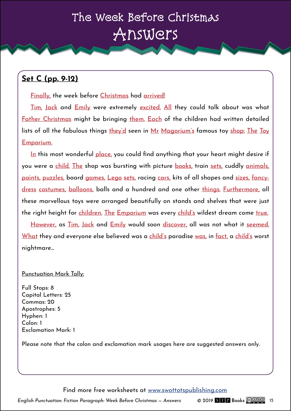 Christmas Fiction Paragraph Punctuation 01 KS2 STP Books