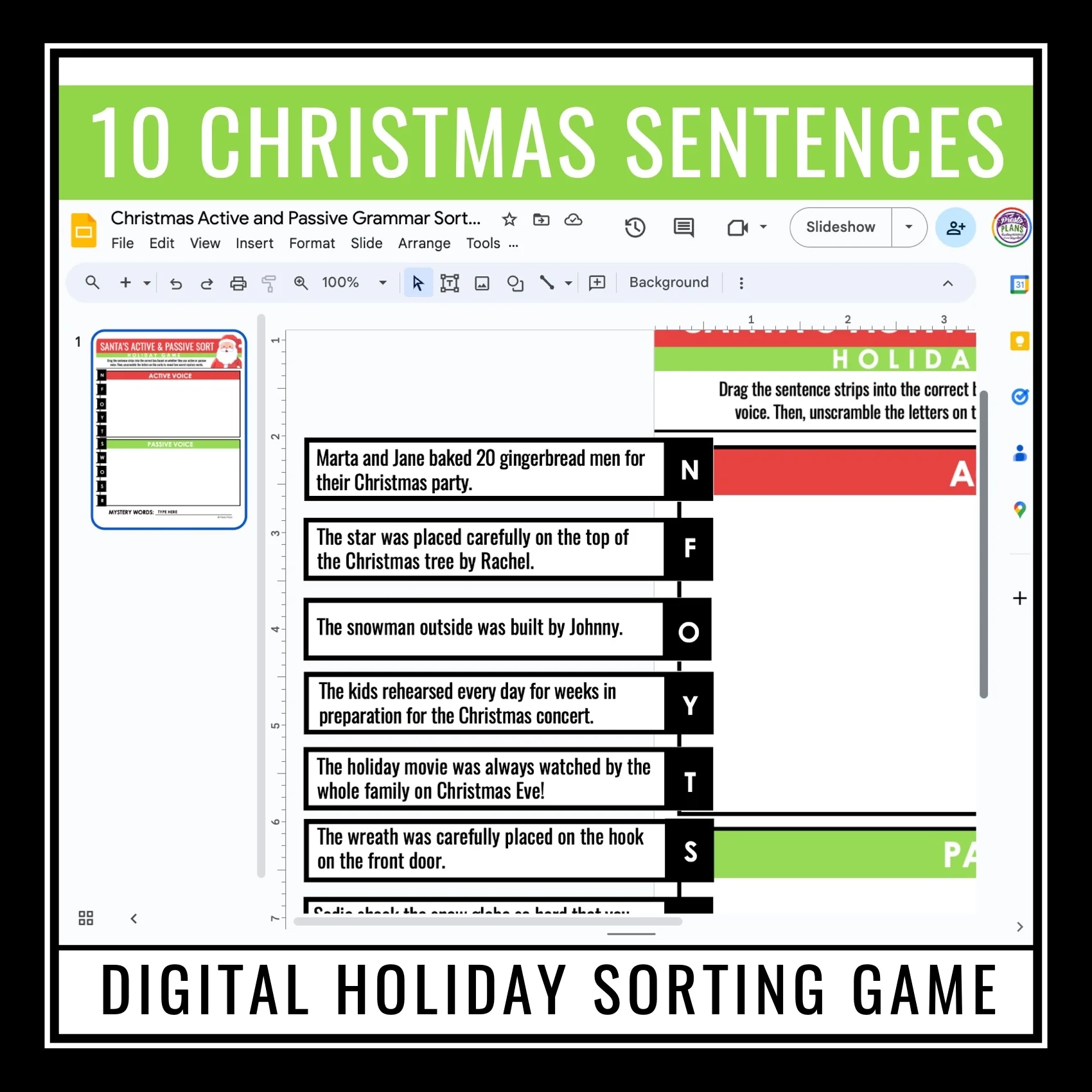 Christmas Grammar Activity Active And Passive Voice Interactive Digi Presto Plans Christmas Grammar Activity Active And Passive Voice Interactive Digi Presto Plans
