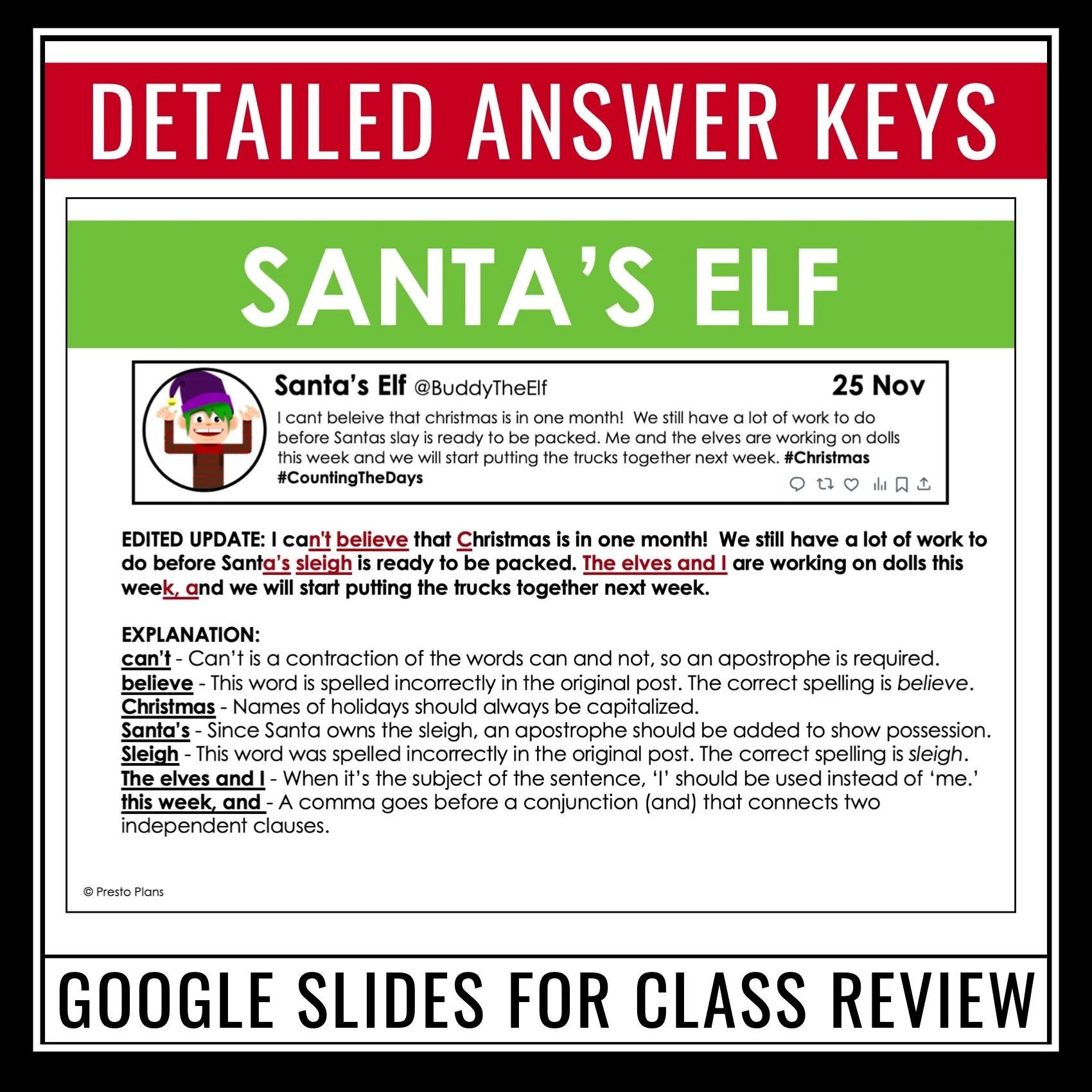 Social Media Grammar Worksheet