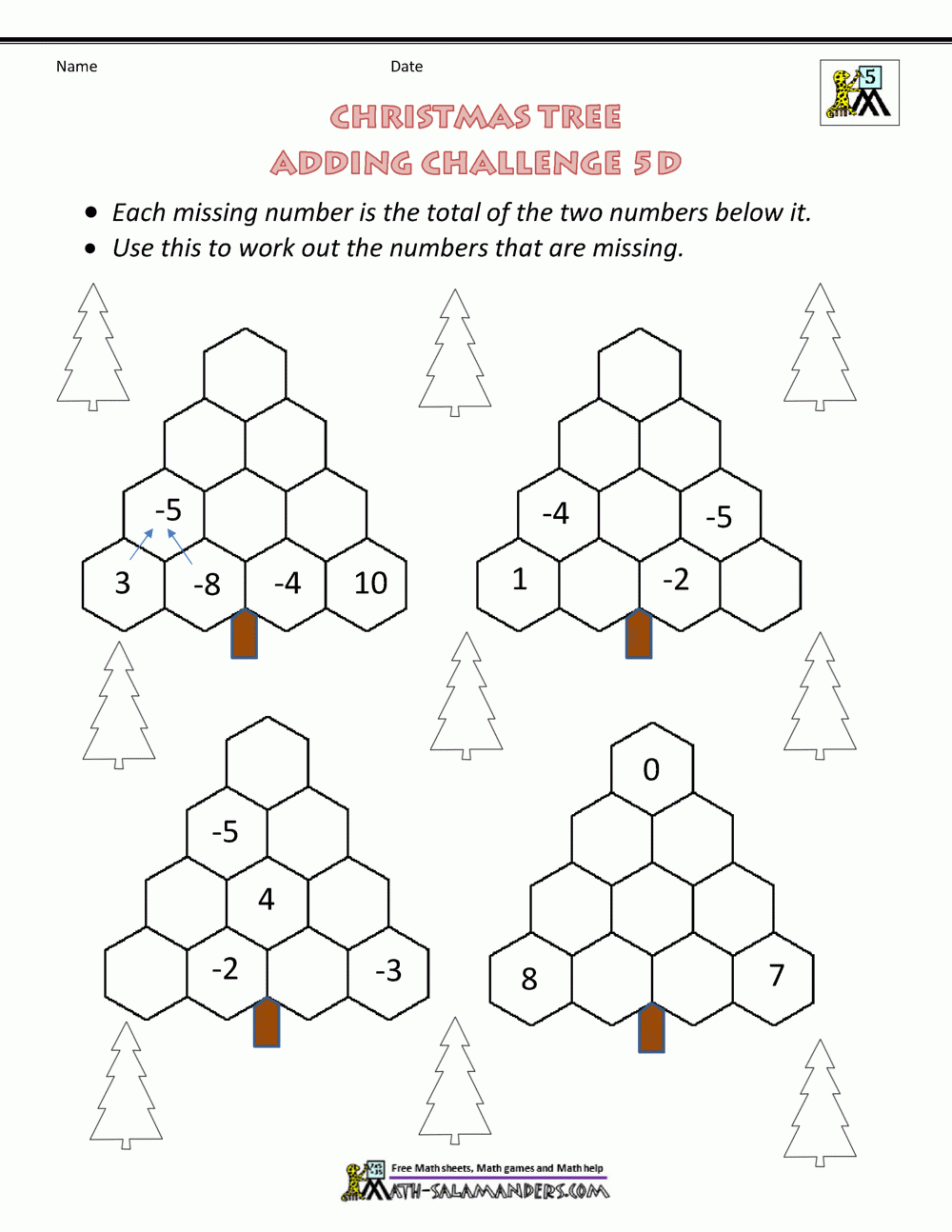 Christmas Math 5th Grade Worksheets