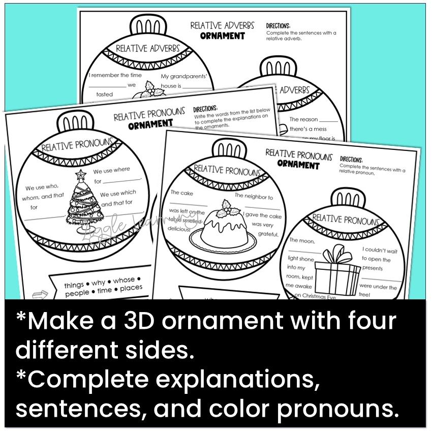 Christmas Ornament Relative Pronouns Craft 4th Grade Fun Grammar Activity
